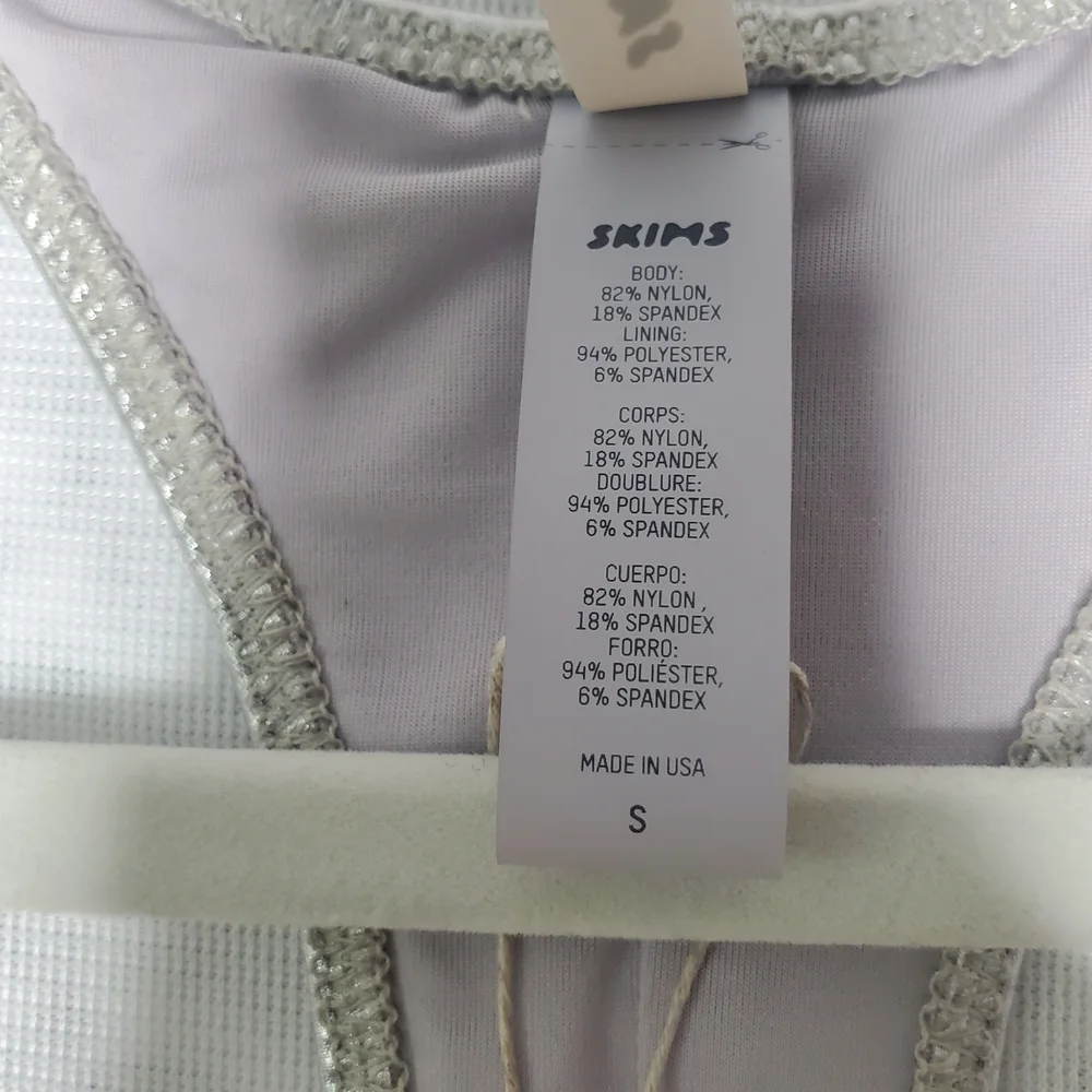 SKIMS Metallic Silver Bodysuit - Picture 9 of 9